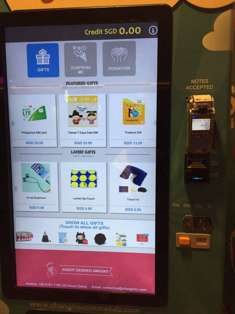 Changi Travel Service Smart Vending